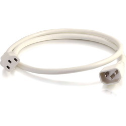C2G 1ft 18AWG Power Cord (IEC320C14 to IEC320C13) - White