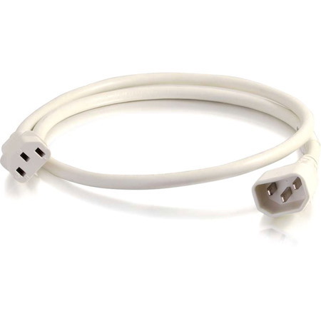 C2G 4ft Computer Power Extension Cord C14 to C13 - 18AWG 10A 250V - White