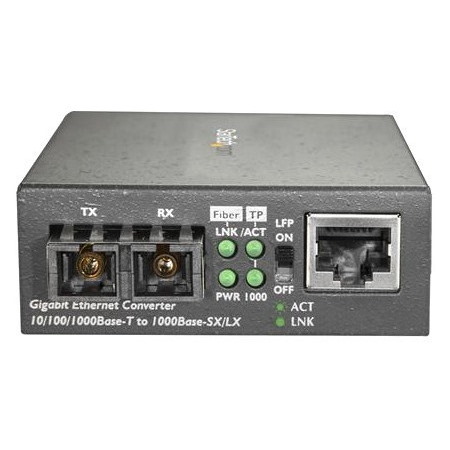 StarTech.com Single Mode SC Fiber Ethernet Media Converter - 1000BASE-LX Gigabit Fiber Optic to Copper Bridge - 10/100/1000 Network 10km