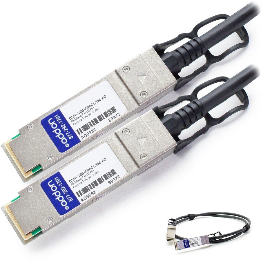 AddOn MSA and TAA Compliant 56GBase-CU QSFP+ to QSFP+ Direct Attach Cable (Passive Twinax, 1.5m)