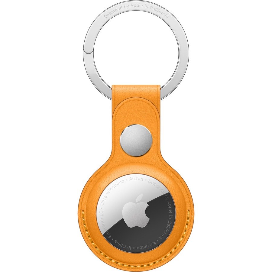 Apple AirTag Leather Key Ring - California Poppy