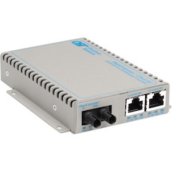 Omnitron Systems OmniConverter SE 10/100 PoE Fast Ethernet Fiber Media Converter Switch RJ45 ST Multimode 5km