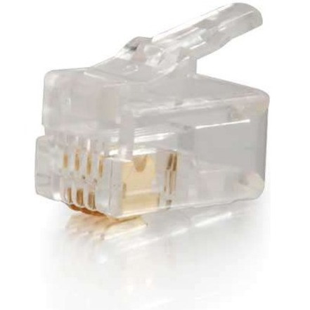 C2G RJ22 4x4 Modular Plug for Flat Stranded Cable