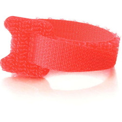 C2G 6in Hook-and-Loop Cable Management Straps - Red - 12pk