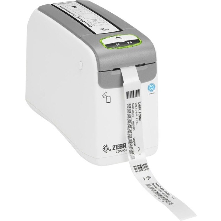 Zebra ZD510-HC Desktop Direct Thermal Printer - Monochrome - Wristband Print - Ethernet - USB - Bluetooth