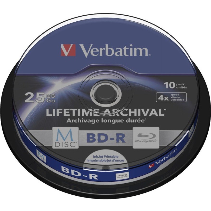 Verbatim Blu-ray Recordable Media - BD-R - 4x - 25 GB - 10 Pack Spindle