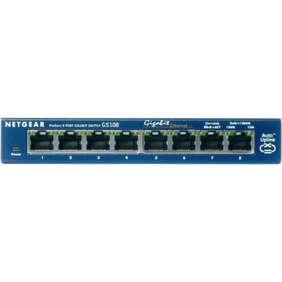 Netgear ProSafe GS108 8 Ports Ethernet Switch - Gigabit Ethernet - 10/100/1000Base-T