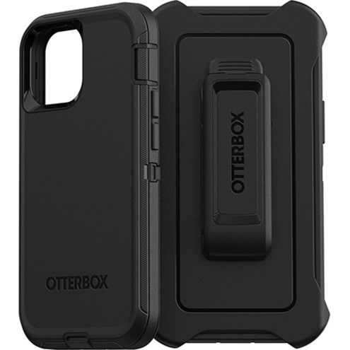 OtterBox Defender Rugged Carrying Case (Holster) Apple iPhone 13 mini, iPhone 12 mini Smartphone - Black