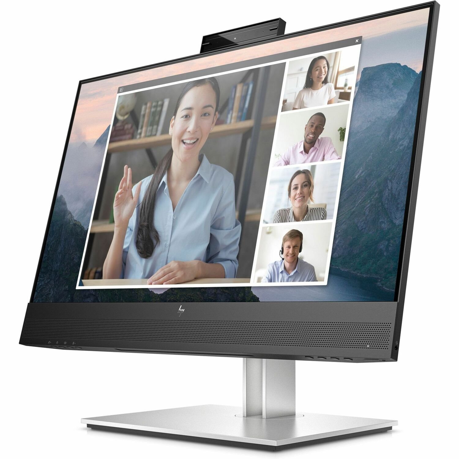 HP E24mv G4 24" Class Webcam Full HD LED Monitor - 16:9 - Silver, Black