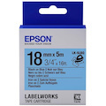 Epson LabelWorks Iron on (Fabric) LK Tape Cartridge ~3/4" Black on Blue