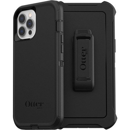 OtterBox Defender Rugged Carrying Case (Holster) Apple iPhone 12 Pro Max Smartphone - Black