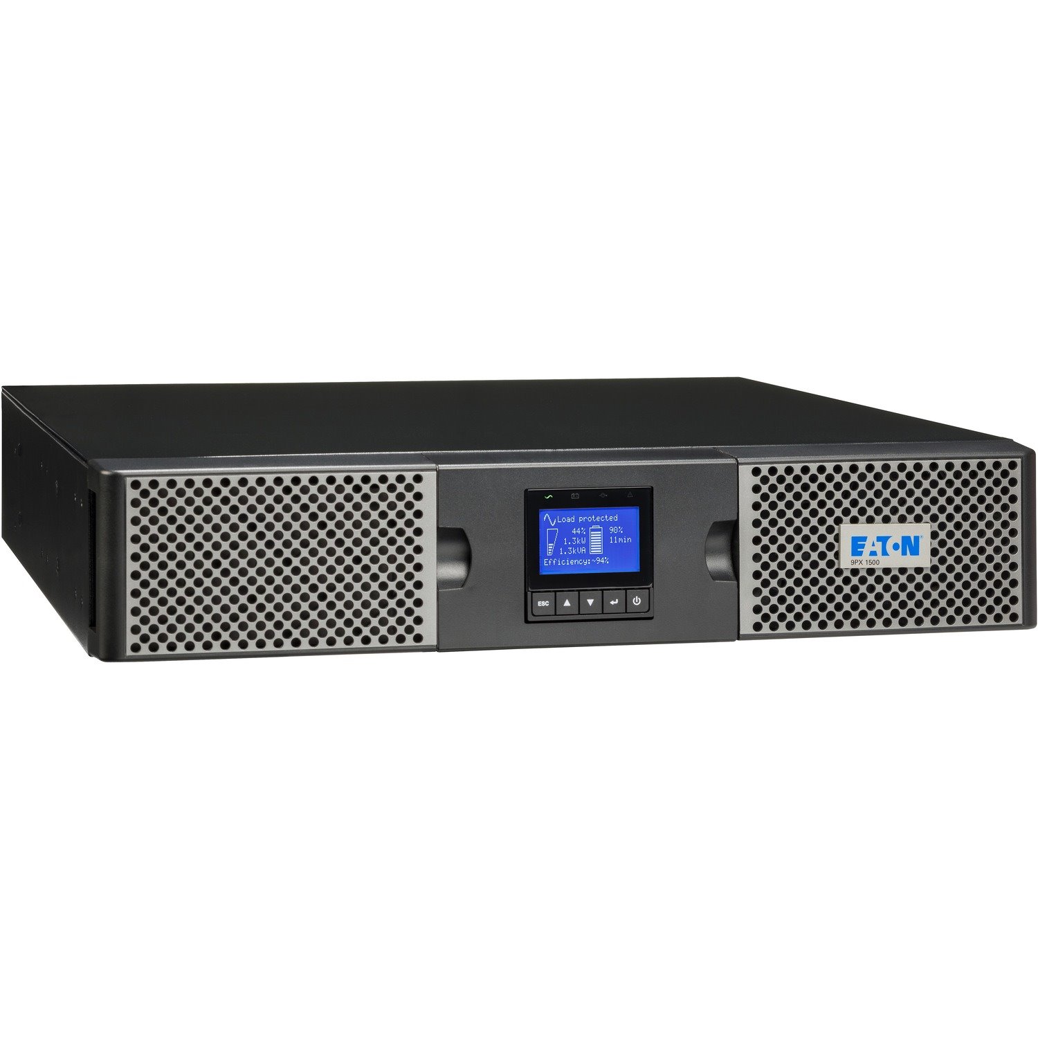 Eaton 9PX 1500VA 1350W 120V Online Double-Conversion UPS - 5-15P, 8x 5-15R Outlets, Cybersecure Network Card Option, Extended Run, 2U Rack/Tower