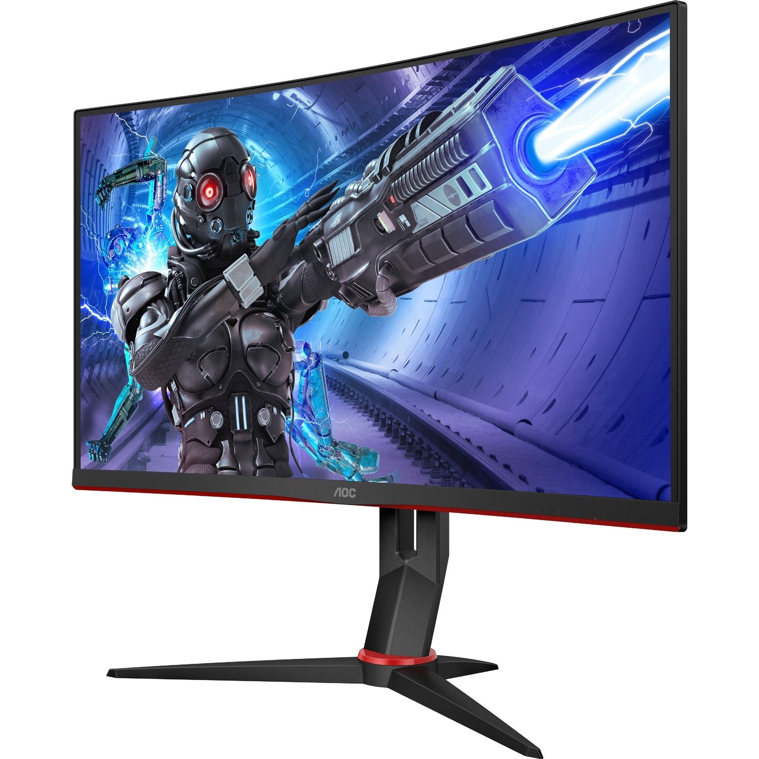 AOC C27G2ZU 27" Class Full HD Curved Screen Gaming LCD Monitor - 16:9 - Black Red