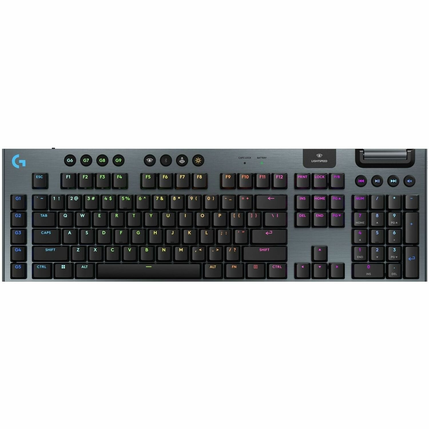 Logitech G915 X LIGHTSPEED Low-Profile Wireless Gaming Keyboard, Double-Shot PBT Keycaps, Fully Programmable Keys, RGB Backlighting, Sleek Aluminum Finishing, GL Brown Tactile Switches - PC/Mac