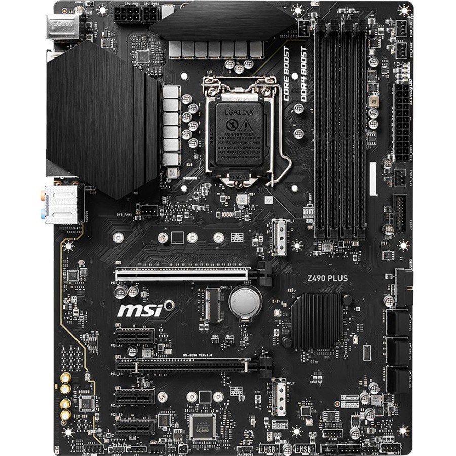MSI Z490 PLUS Desktop Motherboard - Intel Z490 Chipset - Socket LGA-1200 - Intel Optane Memory Ready - ATX
