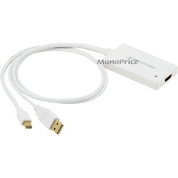 Monoprice Mini Displayport Male and USB Male Audio to HDMI Female Converting Adapter