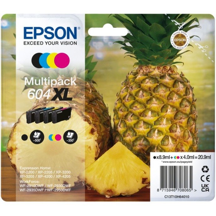 Epson EasyMail 604XL Original Extra Large Yield Inkjet Ink Cartridge - Multi-pack - Black, Tri-colour Pack