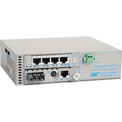 iConverter MUX/M Ethernet + 4xT1/E1 Fiber Multiplexer SC Single-Mode 12km