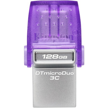 Kingston DataTraveler microDuo 3C DTDUO3CG3 128 GB USB 3.2 (Gen 1) Type C Flash Drive - Purple