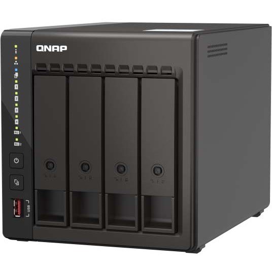 QNAP Turbo NAS TS-453E-8G 4 x Total Bays SAN/NAS Storage System - 4 GB Flash Memory Capacity - Intel Celeron J6412 Quad-core (4 Core) 2 GHz - 8 GB RAM Tower