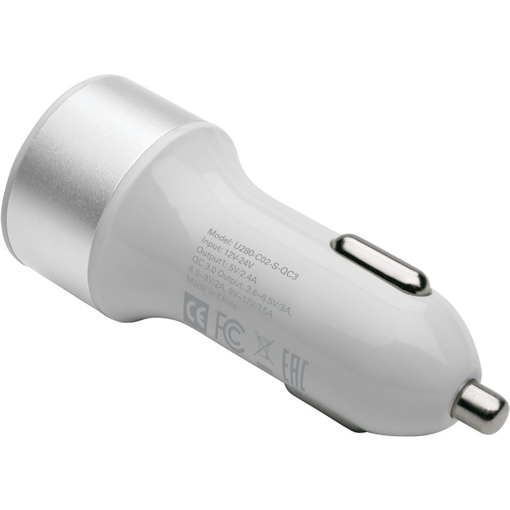 Tripp Lite by Eaton Dual-Port USB Car Charger for Tablets and Cell Phones with Qualcomm Quick Charge 3.0 Technology