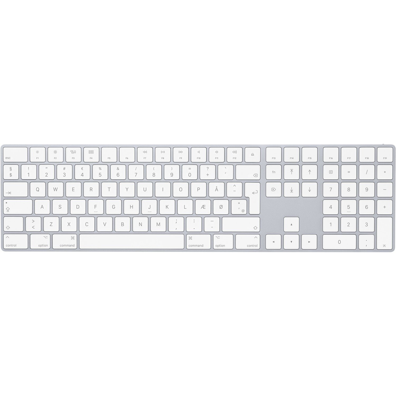 Apple Magic Keyboard - Wireless Connectivity - Danish - Silver, White