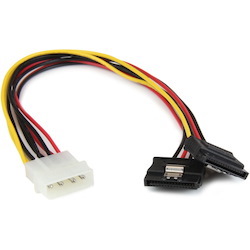 StarTech.com 12in LP4 to 2x Latching SATA Power Y Cable Adapter
