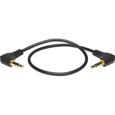 Eaton Tripp Lite Series 3.5mm Mini Stereo Audio Cable with two Right-Angle plugs (M/M), 1 ft. (0.31 m)
