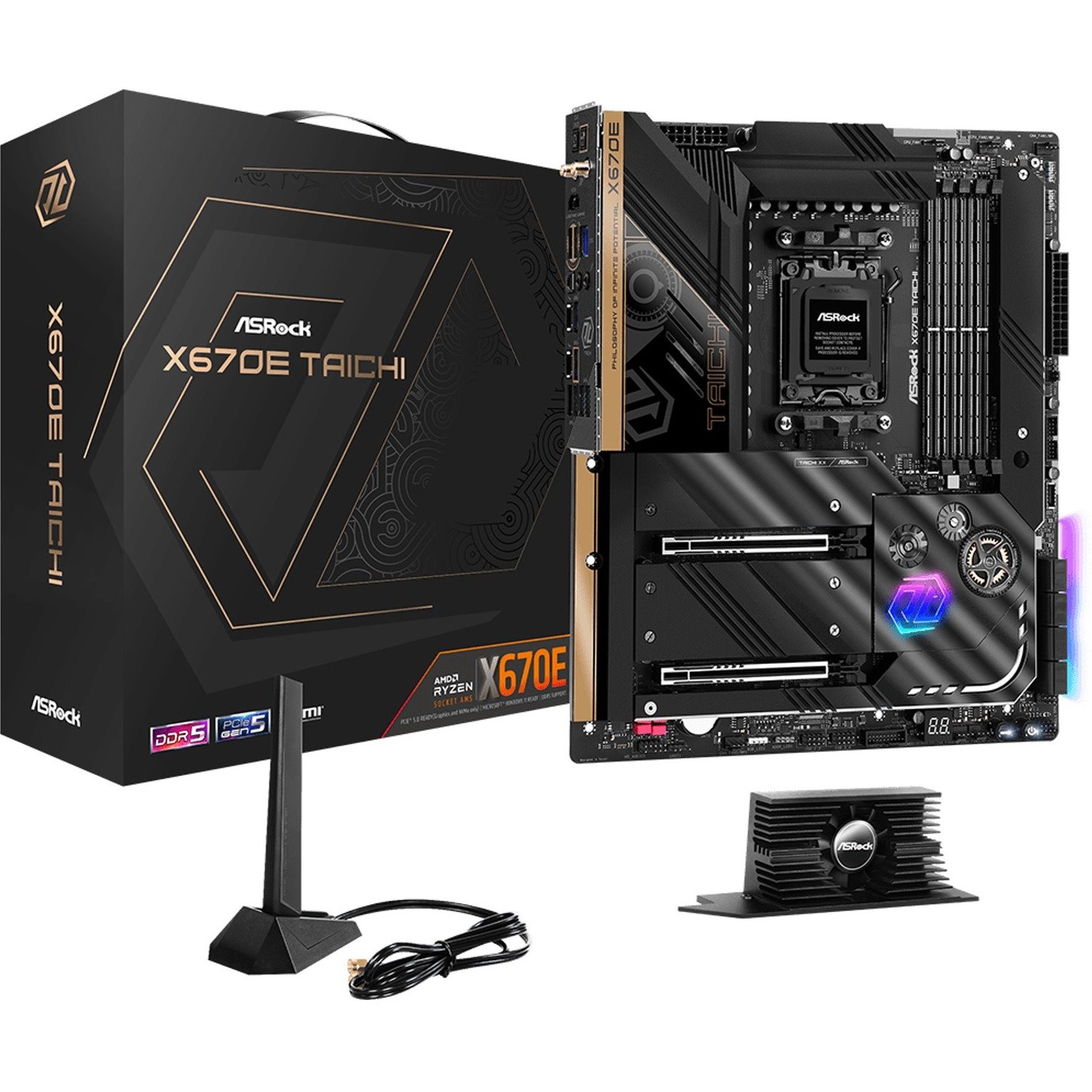 ASRock X670E TAICHI Gaming Desktop Motherboard - AMD X670 Chipset - Socket AM5 - Extended ATX