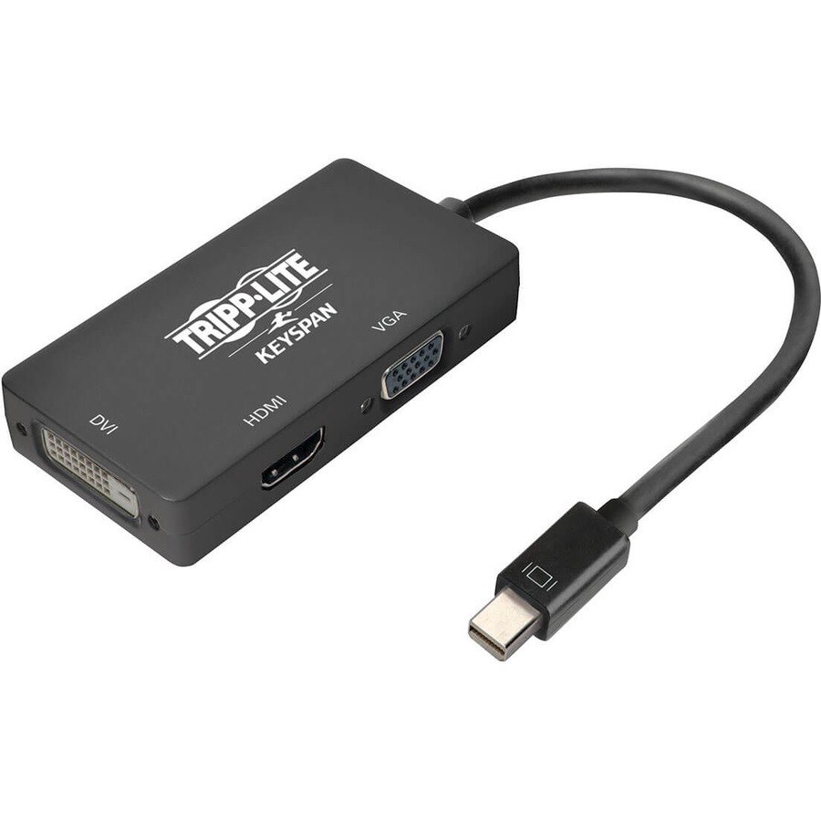 Tripp Lite by Eaton Keyspan Mini DisplayPort to VGA/DVI/HDMI All-in-One Video Converter Adapter, 4K 60 Hz HDMI, DP 1.2, Black, 6 in.