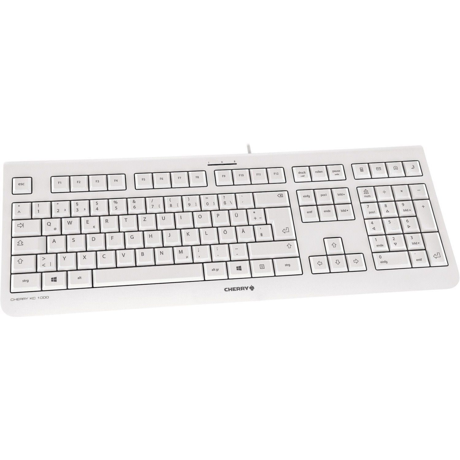 CHERRY Keyboard - Cable Connectivity - USB Interface - English (UK) - QWERTY Layout - Pale Gray