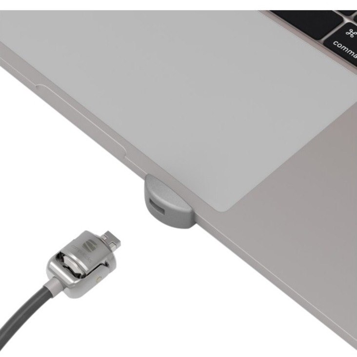 Compulocks Ledge Lock Adapter for MacBook Pro 13" M1 & M2 with Keyed Cable Lock Silver