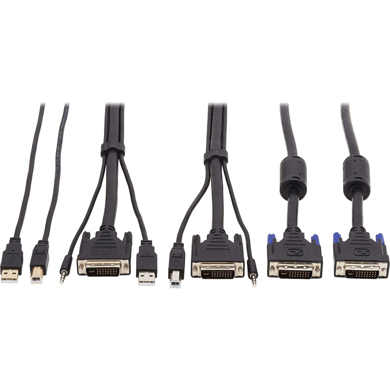 Tripp Lite by Eaton DVI KVM Cable Kit - DVI, USB, 3.5 mm Audio (3xM/3xM) + USB (M/M) + DVI (M/M), 6 ft. (1.83 m)