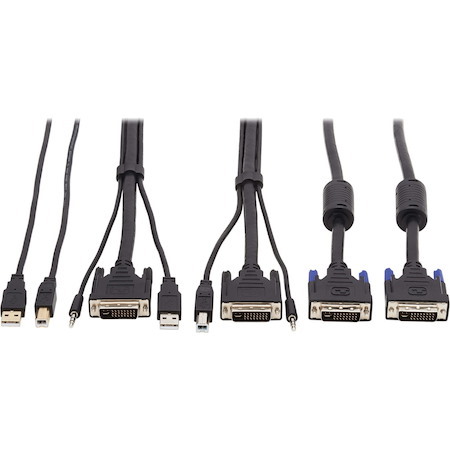 Tripp Lite by Eaton DVI KVM Cable Kit - DVI, USB, 3.5 mm Audio (3xM/3xM) + USB (M/M) + DVI (M/M), 6 ft. (1.83 m)