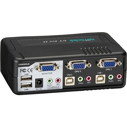 Black Box DT Pro II Desktop KVM Switch - VGA, USB or PS/2, Audio, 2-Port