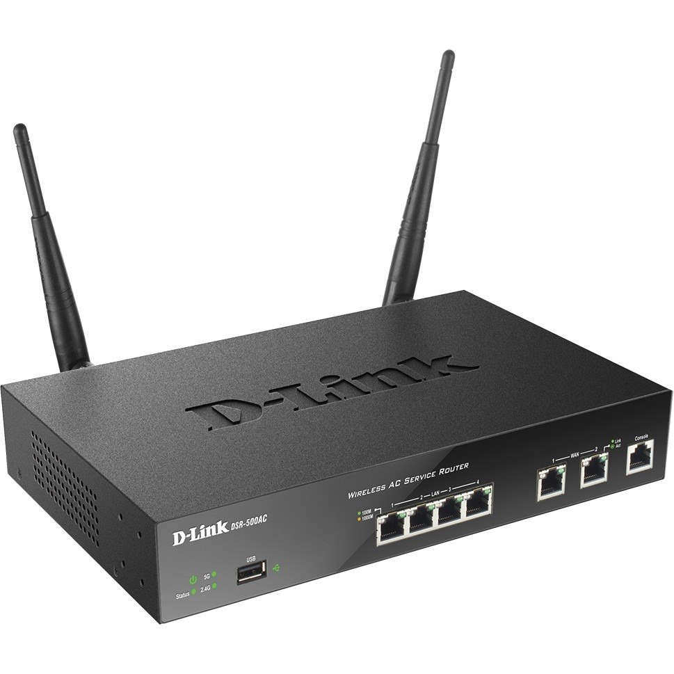 D-Link DSR-500AC Wi-Fi 5 IEEE 802.11ac Ethernet Wireless Router