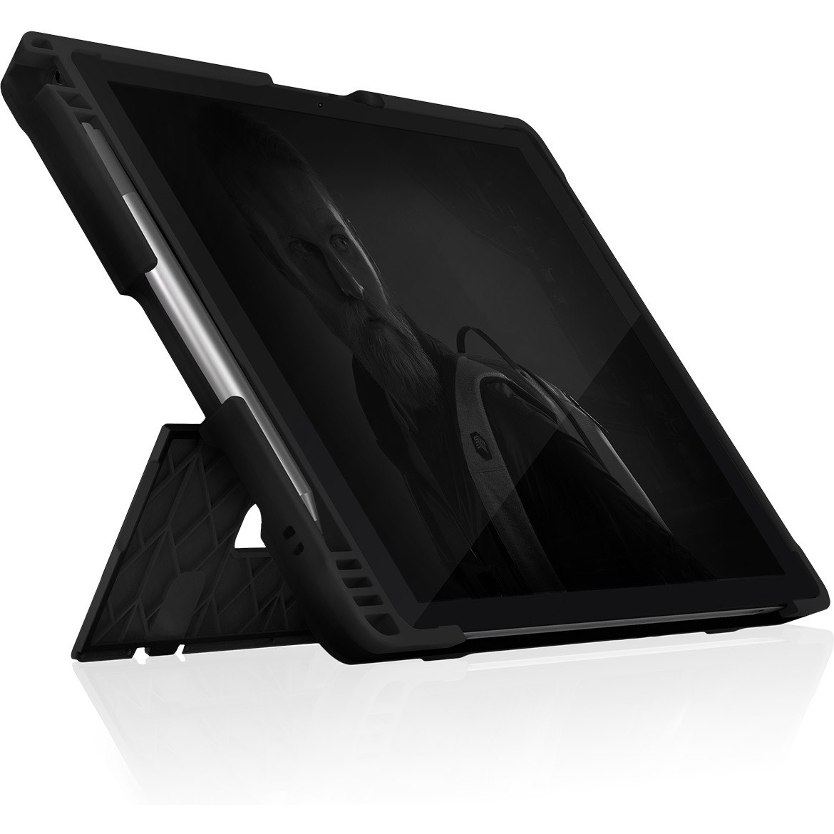 STM Goods Dux Shell Case for Microsoft Surface Pro 7, Surface Pro 6, Surface Pro (5th Gen), Surface Pro 4, Surface Pro 7+ Tablet - Textured - Black, Transparent
