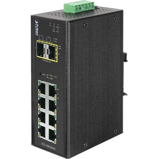 Planet IGS-10020MT 8 Ports Manageable Ethernet Switch - Gigabit Ethernet, Fast Ethernet - 1000Base-SX/LX, 10/100/1000Base-T, 1000Base-X, 100Base-FX