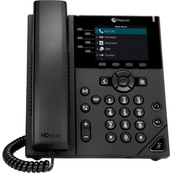 Téléphone IP Poly VVX350 6 lignes 2 ports Gigabits Couleur 3.5" POE