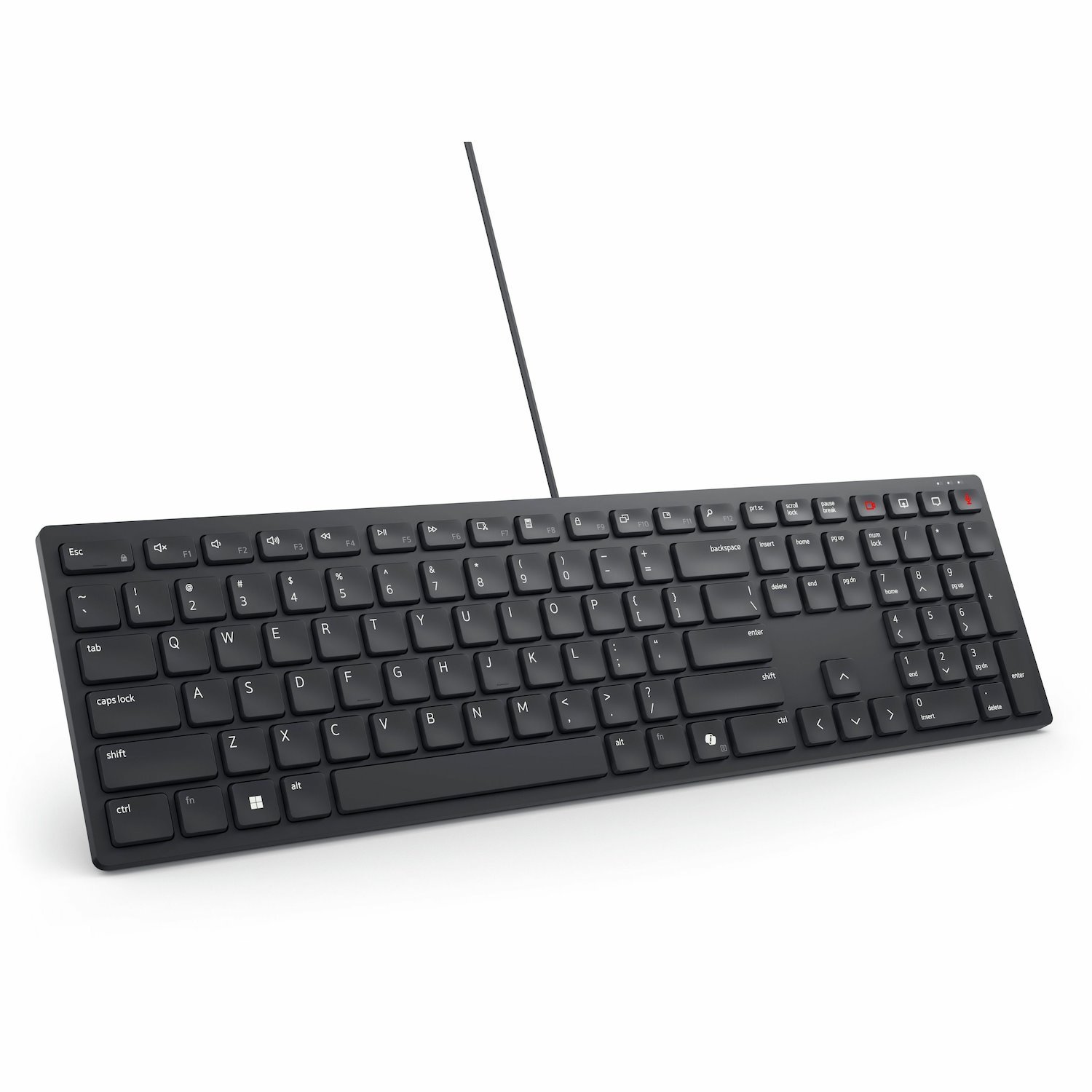 Dell KB525C Rugged Keyboard - Cable Connectivity - USB Type C, USB Type A Interface - English (US) - QWERTY Layout