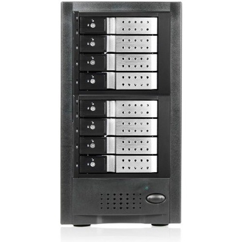 RAIDage JAGE6BT8HDSL-DE Drive Enclosure 12Gb/s SAS, SATA/600 - Mini-SAS HD Host Interface Tower - Black, Silver