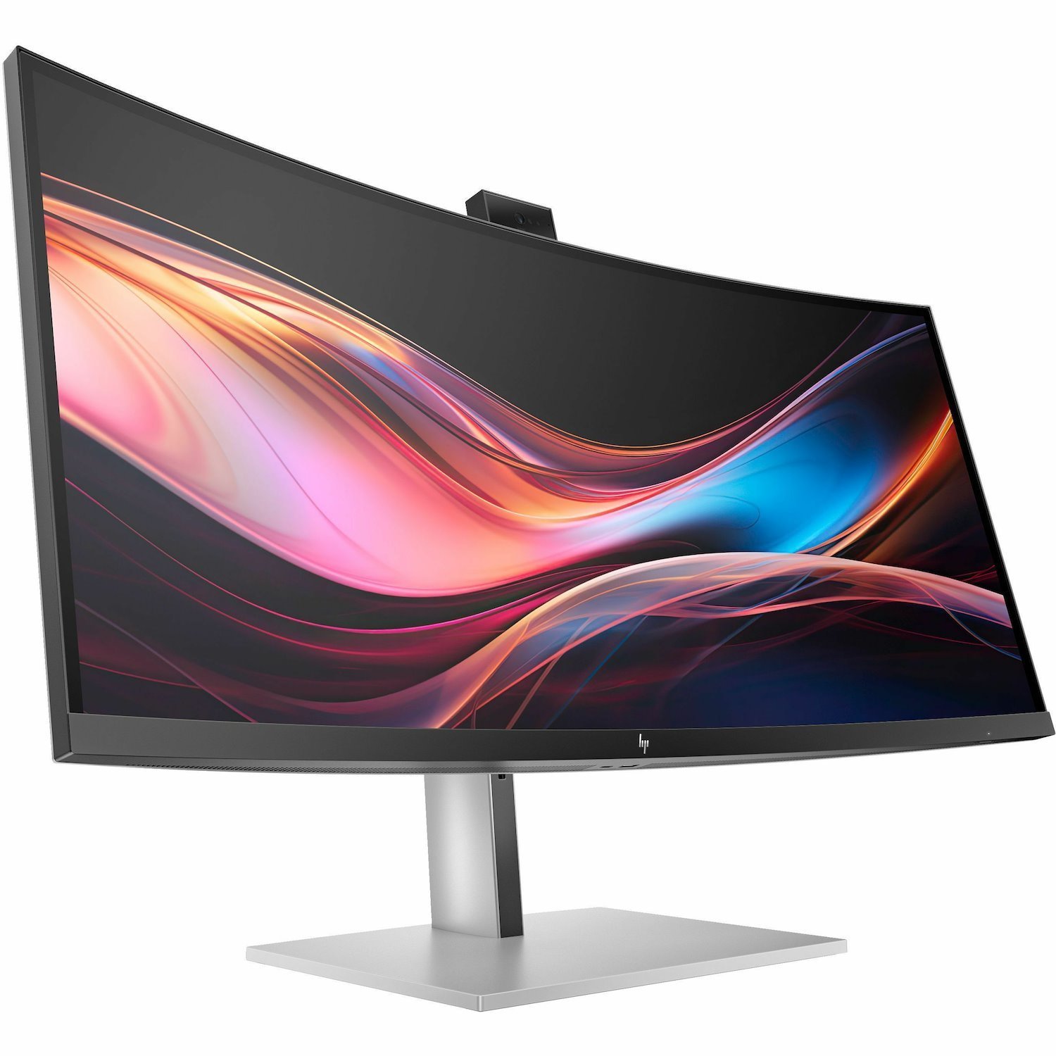 HP 734pm 34" Class Webcam WQHD Curved Screen LED Monitor - 21:9 - Silver, Black