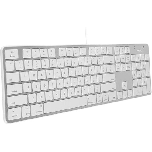 Macally 104 key Aluminum Ultra Slim USB Wired Keyboard for Mac
