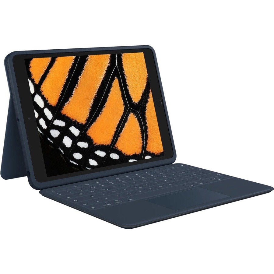 Logitech Rugged Combo 3 Touch Rugged Keyboard/Cover Case Apple iPad (7th Generation), iPad (8th Generation) Tablet - Classic Blue