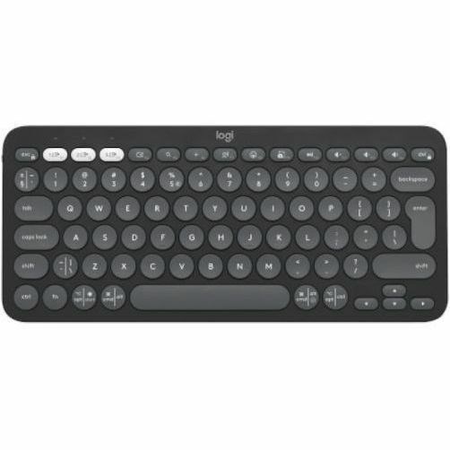 Logitech Pebble Keys 2 K380s Keyboard - Wireless Connectivity - USB Interface - English (UK) - QWERTY Layout - Tonal Graphite