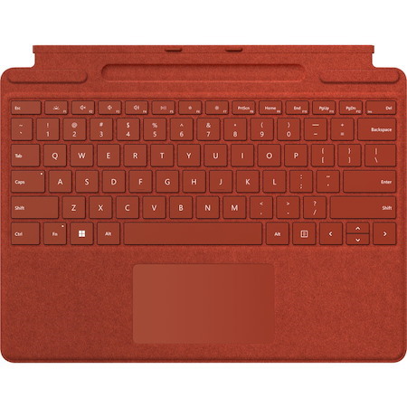 Microsoft Signature Keyboard/Cover Case for 33 cm (13") Microsoft Surface Pro X, Surface Pro 8 Tablet - Poppy Red