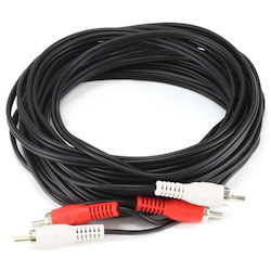 Monoprice 25ft 2 RCA Plug/2 RCA Plug M/M Cable - Black