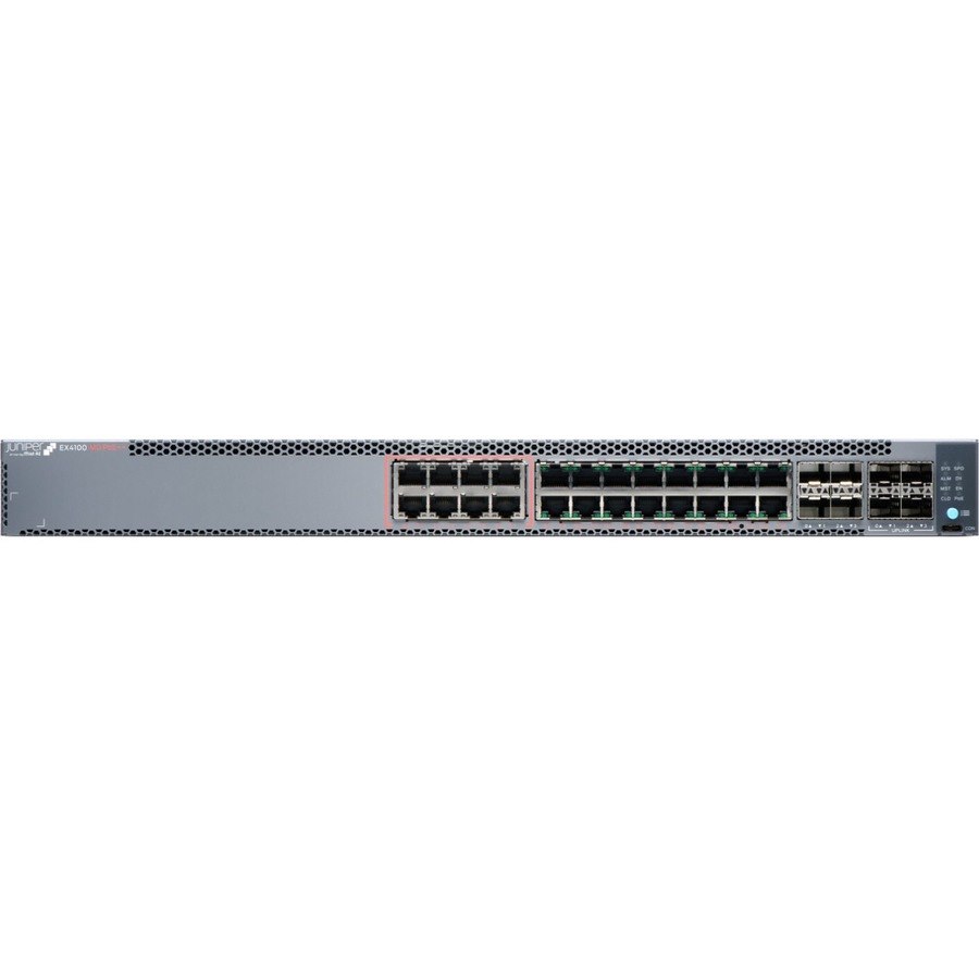 Juniper EX4100 EX4100-24MP 24 Ports Manageable Ethernet Switch - 10 Gigabit Ethernet, Gigabit Ethernet, 25 Gigabit Ethernet - 10/100/1000Base-T, 10GBase-T, 10GBase-X, 25GBase-X - TAA Compliant