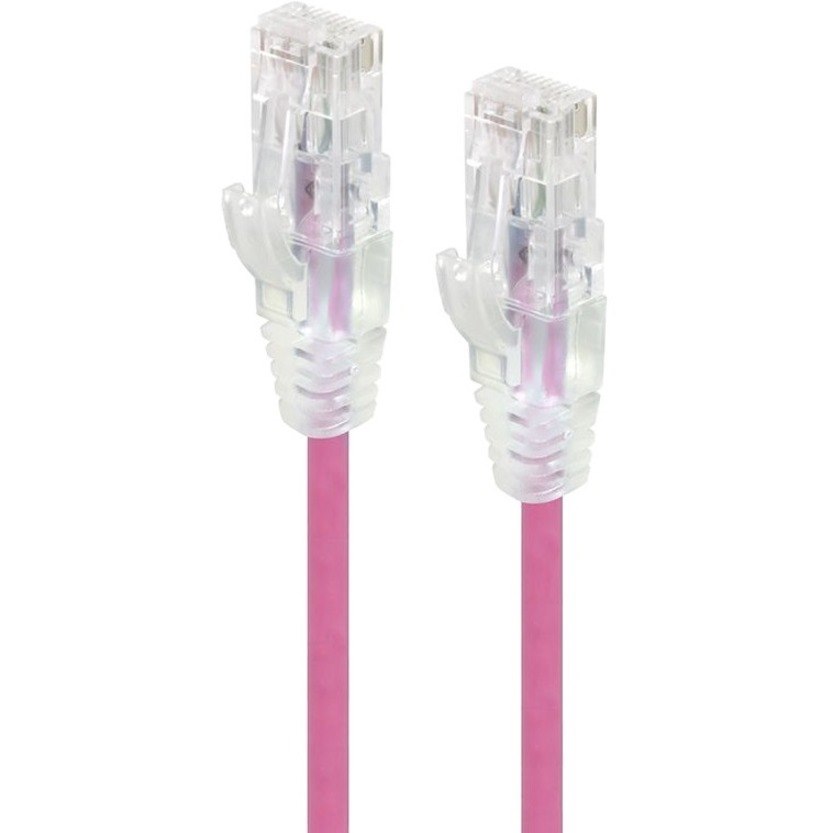 Alogic Pink Ultra Slim Cat6 Network Cable, UTP, 28AWG - Series Alpha - 0.5m