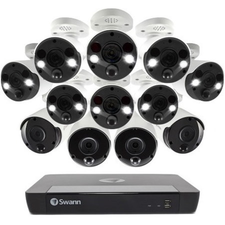 Swann 12 Camera 16 Channel 4K Ultra HD NVR Security System - 2 TB HDD